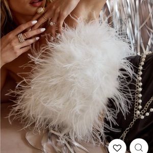 Faux feather crop top